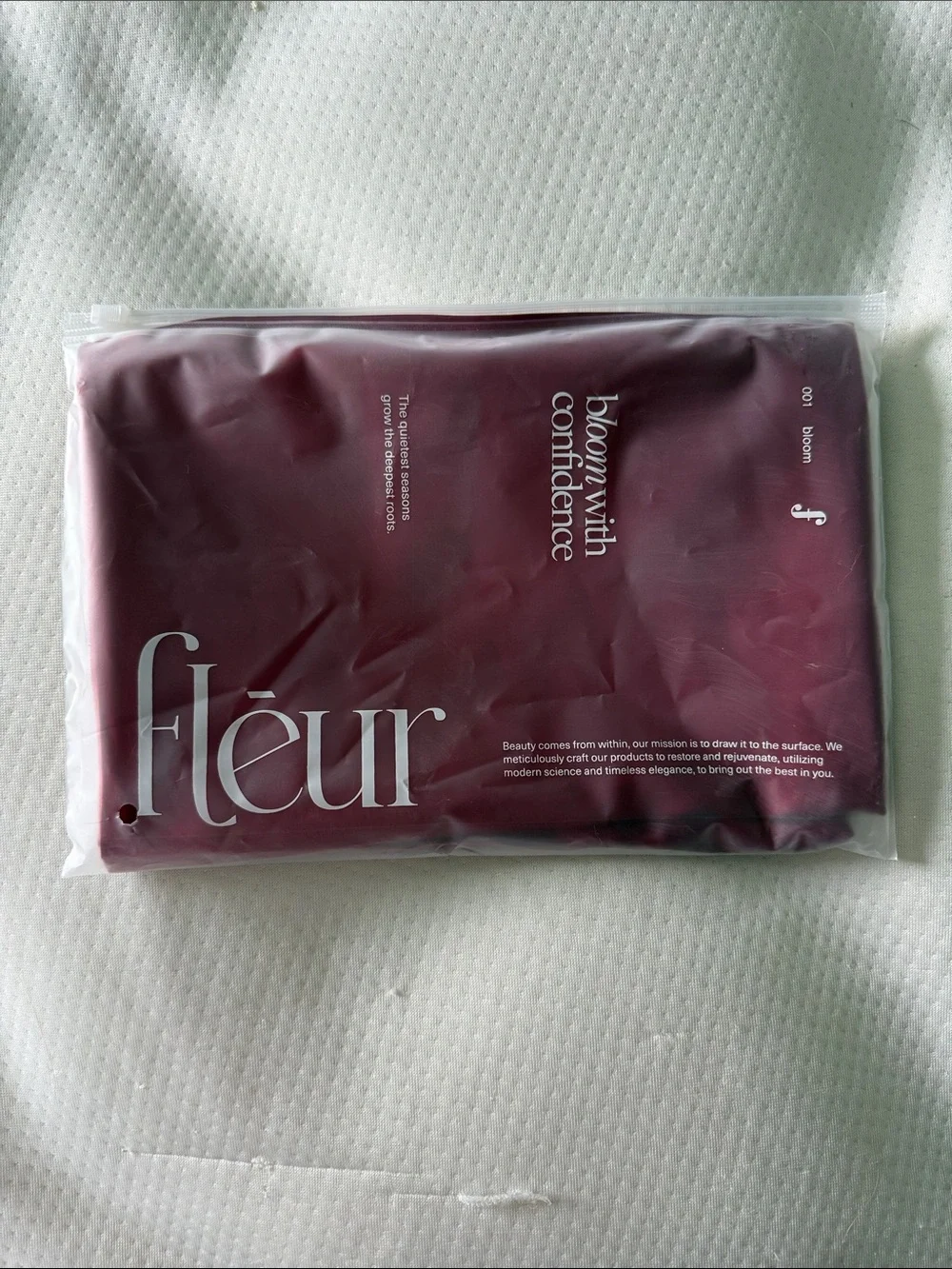 Luxury Burgundy Shed-Free Satin Pillowcase (Fleur)